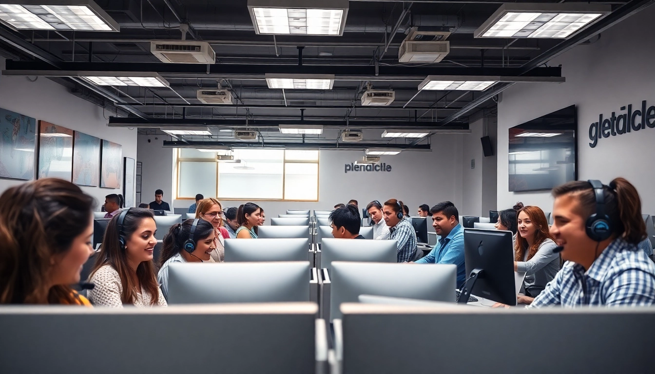 Agents in a call center in Tijuana providing customer service support.