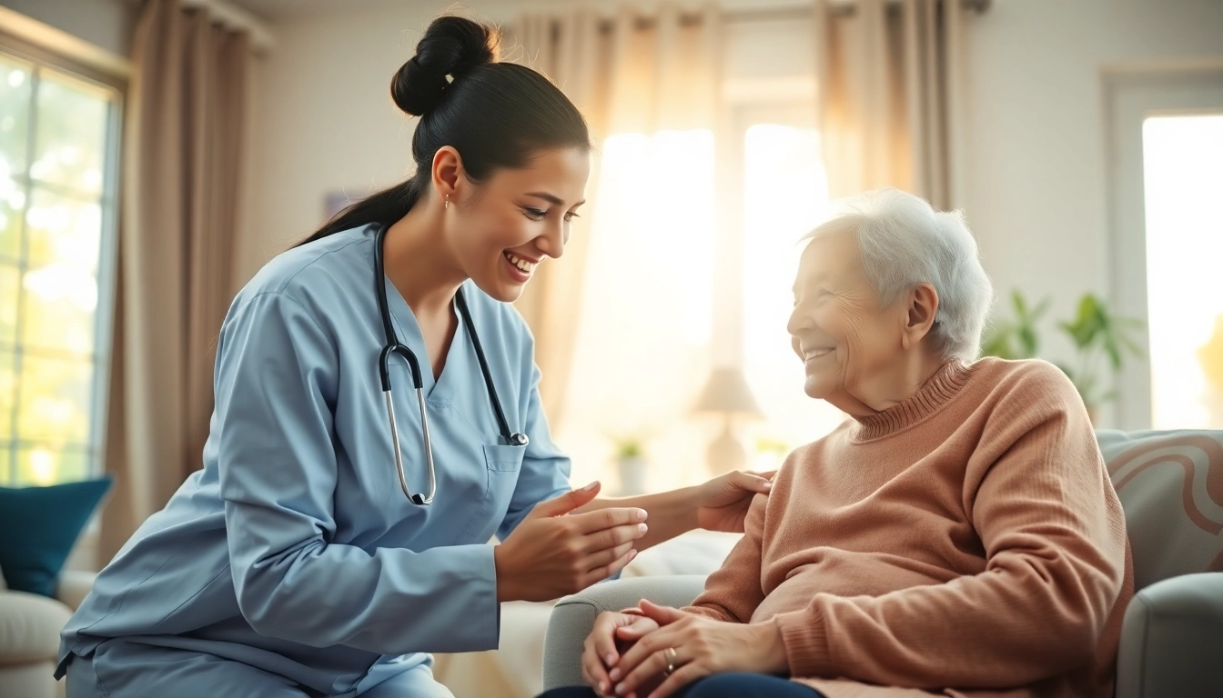 Assist a senior patient with personal care at home through pflegedienst castrop rauxel services, highlighting compassion and warmth.