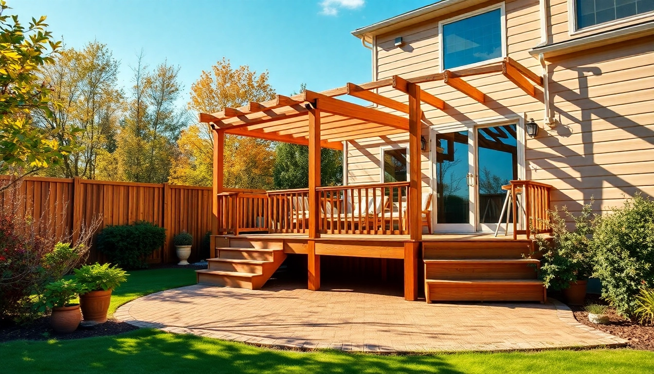 Showcase deck construction details emphasizing intricate woodwork and craftsmanship in a serene outdoor setting.