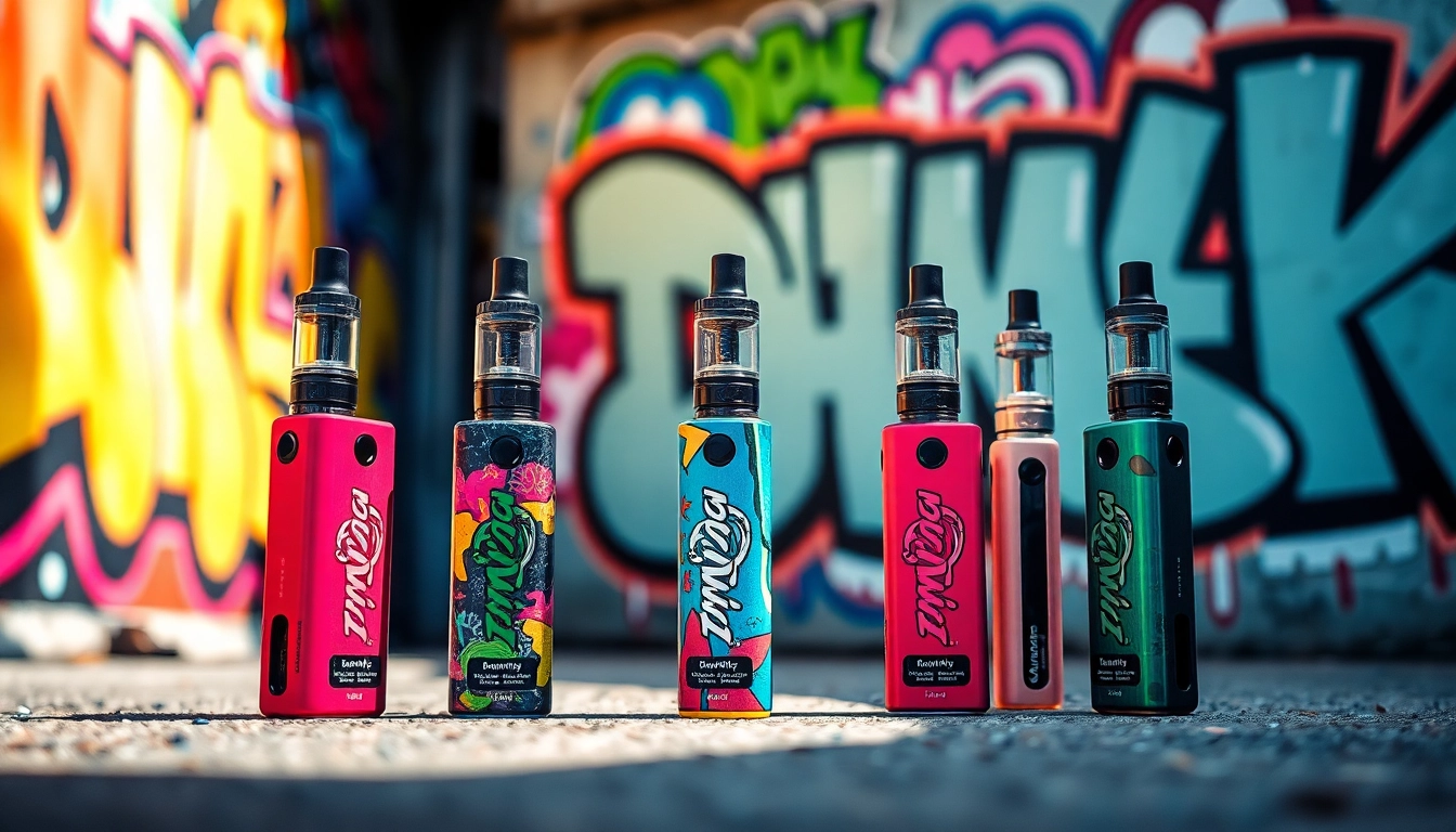 Find vibrant Dummy Vapes near me showcased against an urban graffiti backdrop, perfect for any vape enthusiast.