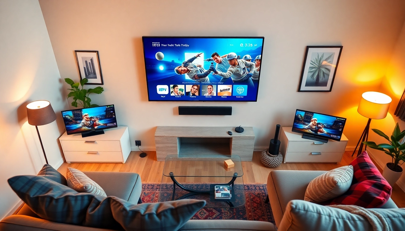 Engage with diverse IPTV content through an abonnement iptv subscription in a cozy living room setting.