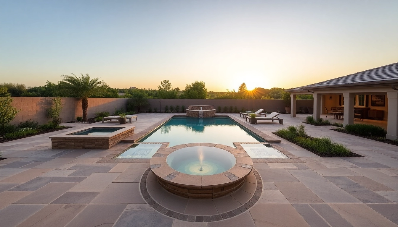 Transform your outdoor living space with Hardscapes & Pools featuring a beautiful pool surrounded by elegant stonework.