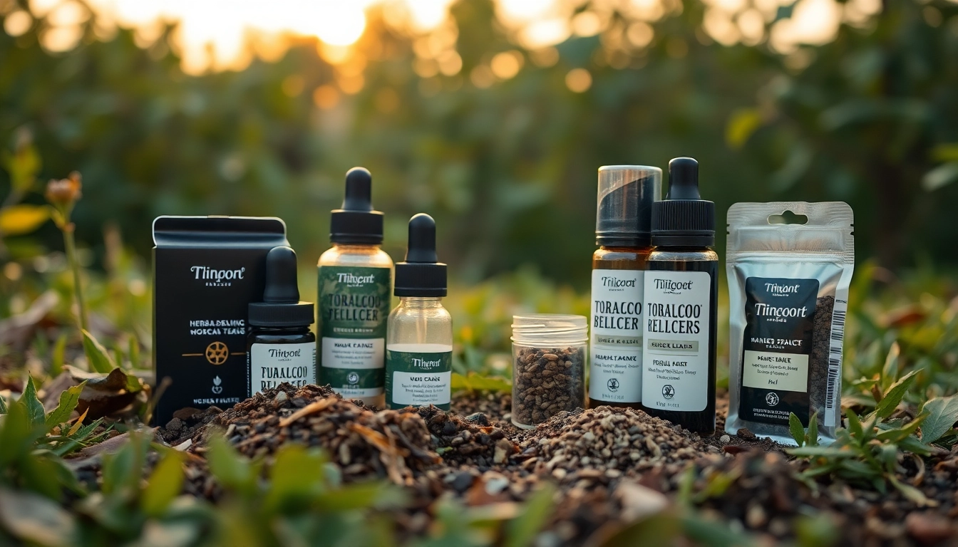 Tobacco Replacement products showcased beautifully in a natural setting, highlighting their herbal essence and appeal.