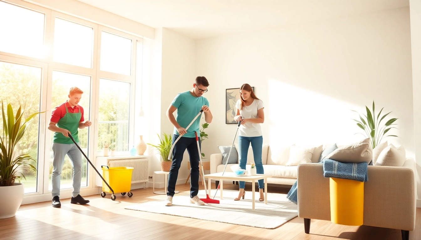 Cleaning company in Jacksonville providing professional house cleaning services in a cozy living room setting.