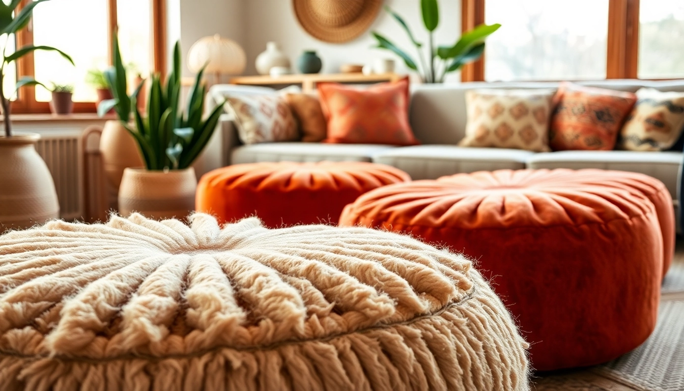Shop Labboho's unique cactus silk poufs to enhance your home decor with authentic Moroccan style.