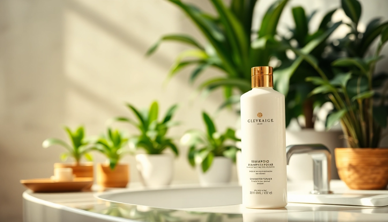Shampoo for alopecia showcased in a serene bathroom setting with elegant design.