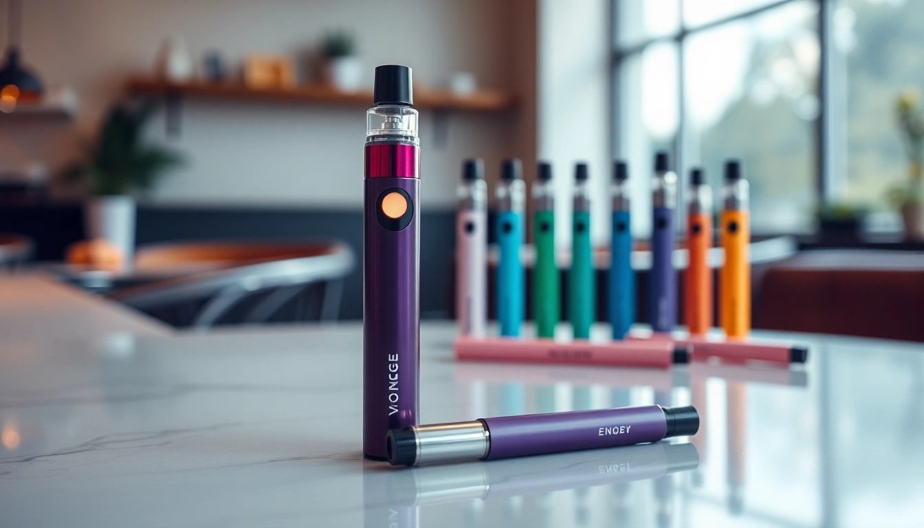 View of aesthetically arranged zero nicotine disposable vape pens showcasing their vibrant designs.