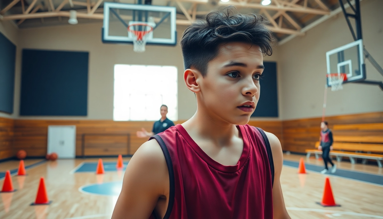 Engaged youth training with best basketball training programs on a vibrant court.