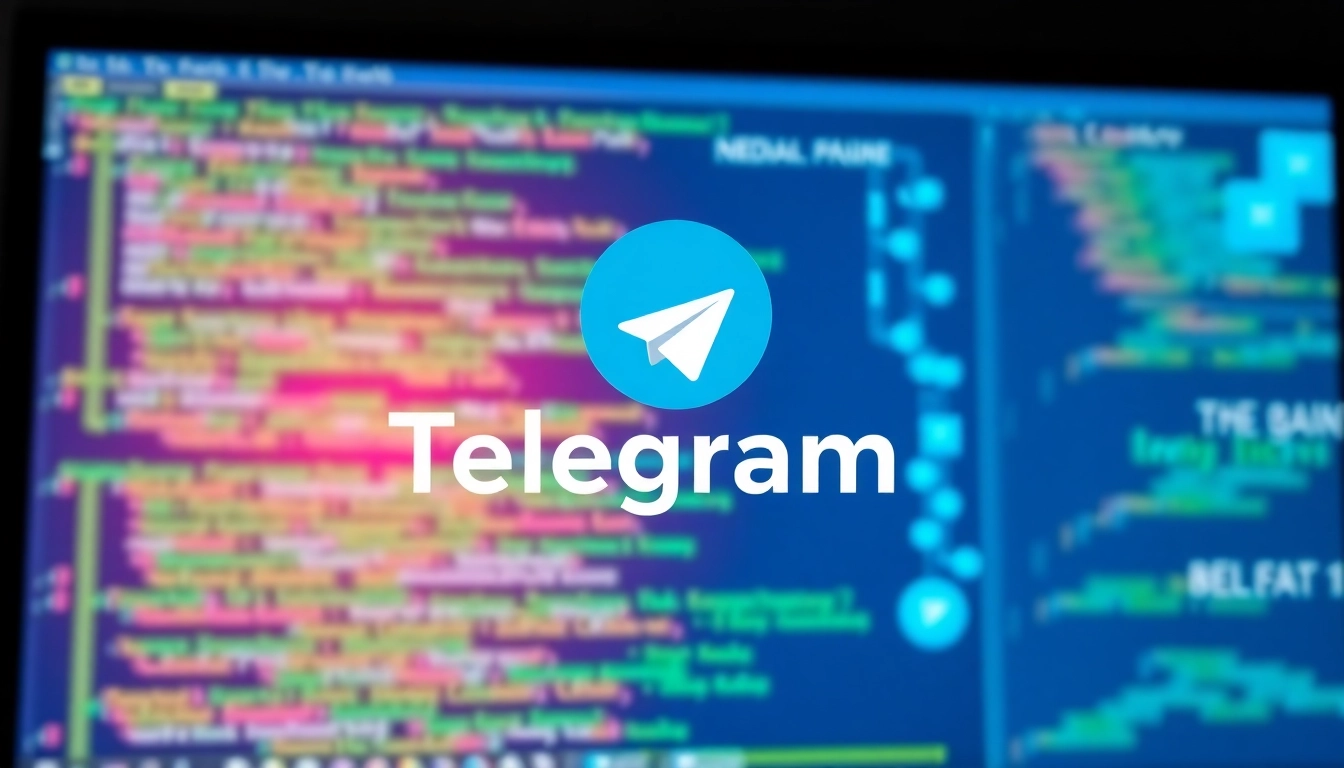 Explore the features of telegram电脑版中文 on a vibrant computer interface with modern design elements.