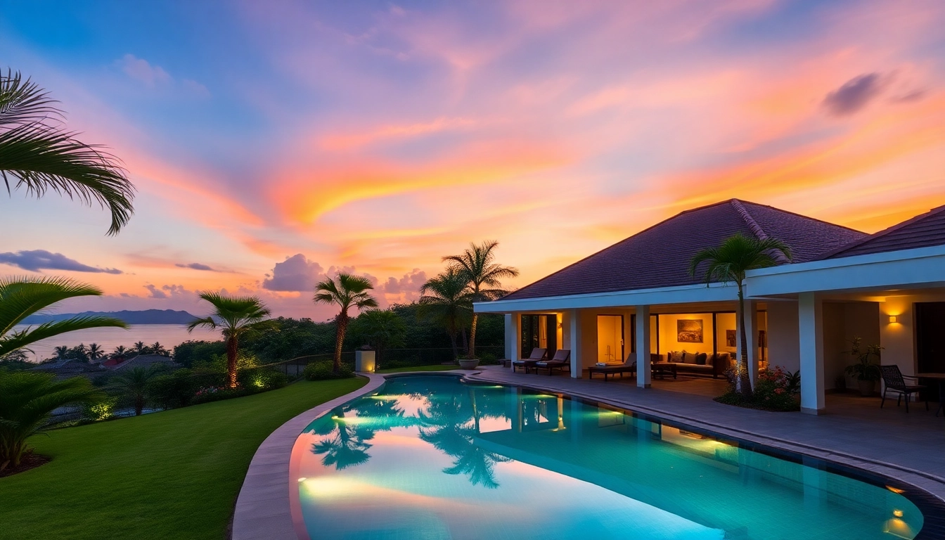 Exceptional luxury pool villa offered by phuket real estate agents, showcasing elegant architecture and stunning surroundings.