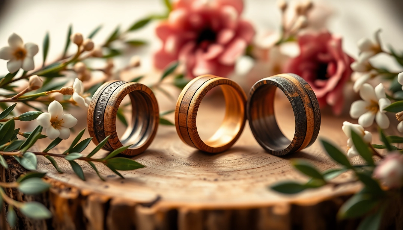 Handcrafted Wooden Wedding Rings for Timeless Love