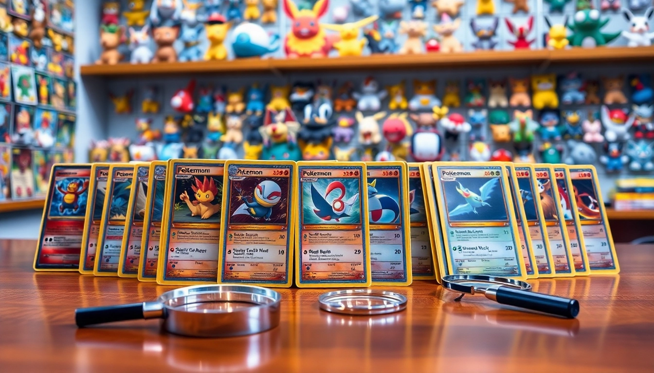 Showcasing real pokemon cards with distinctive designs and vibrant colors on a wooden table.