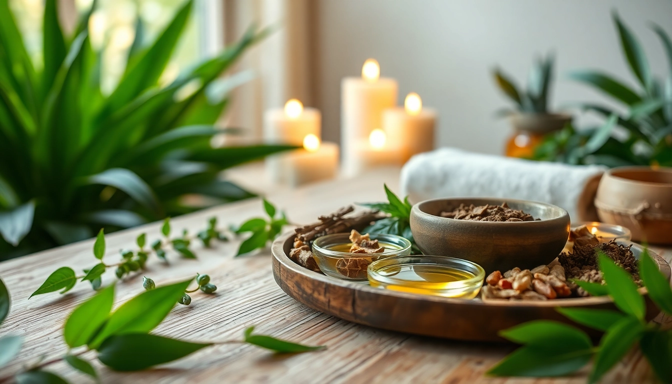 Genießen Sie die Vorteile der Pancharma-Kur mit frischen Kräutern und Ölen in einem entspannenden Spa.