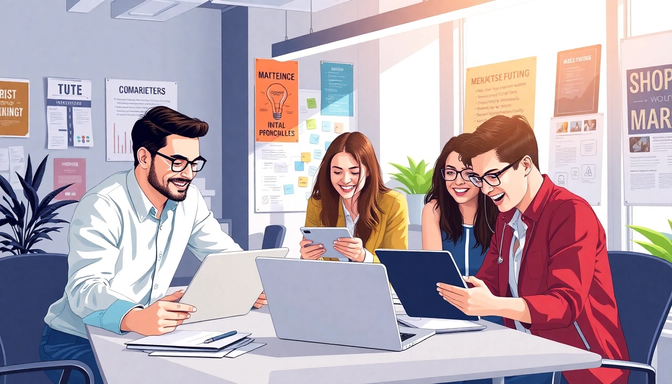 Showcasing online marketing edmonton strategies in a collaborative office environment.