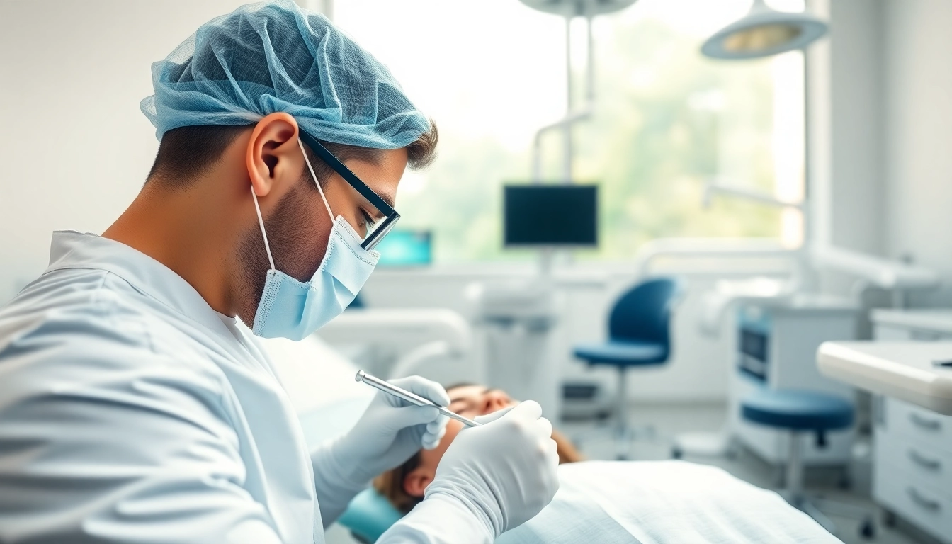 Repairing teeth with fillings and restorative work in a dental clinic setting.