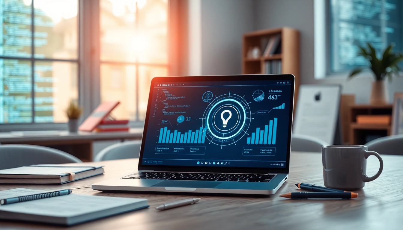 Analyze AI-generated content with an AI detection interface on a modern laptop.