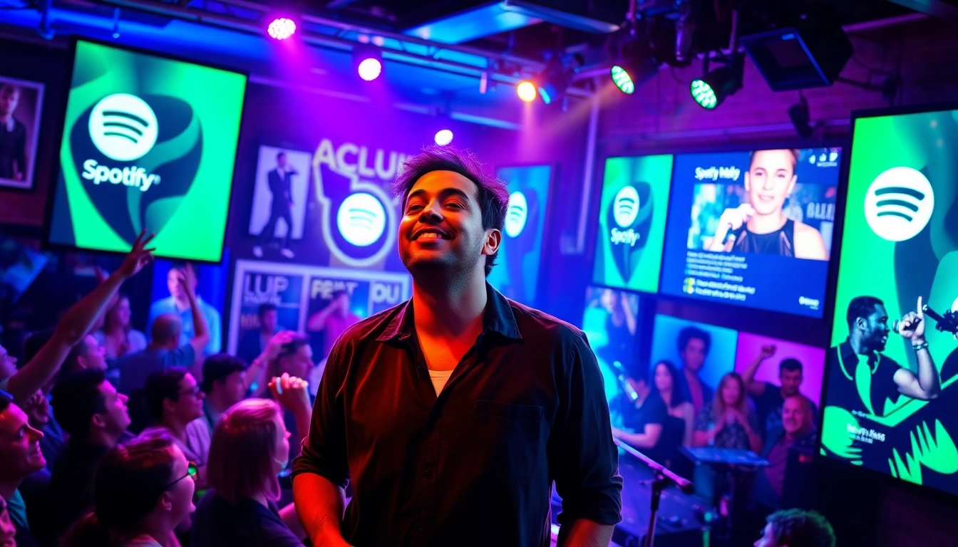 Boost your Spotify promotion efforts with a vibrant music event featuring a performing artist.