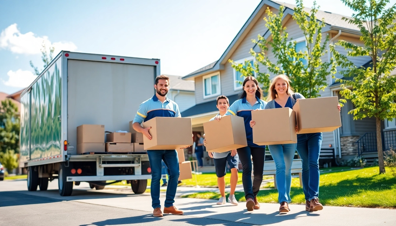 Movers Calgary assisting with a local move, showcasing teamwork and a positive atmosphere.