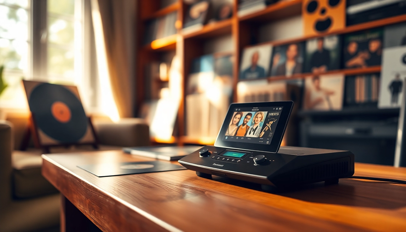 Enhance your music experience with a digital player from https://hardwareplayer.com, featuring vibrant album art.
