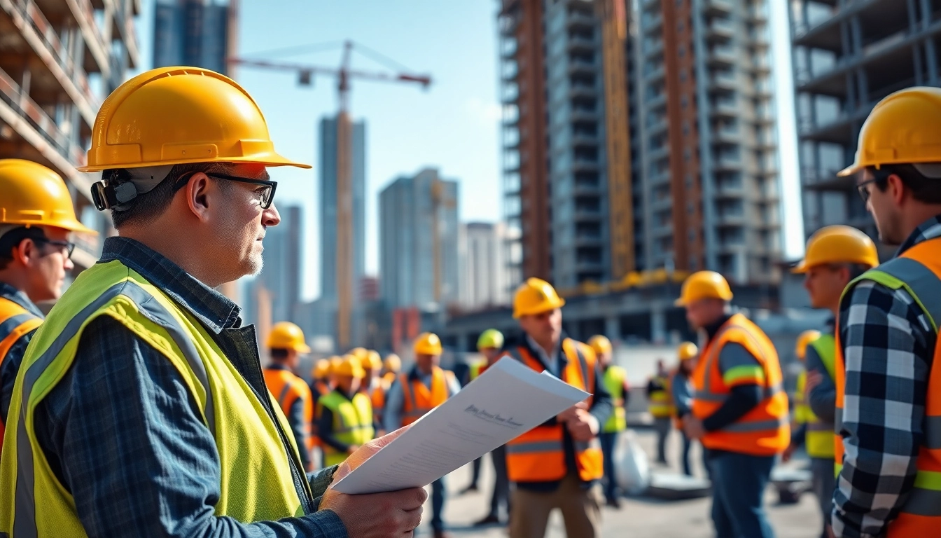 Manhattan Construction Manager assessing progress on a dynamic construction site.