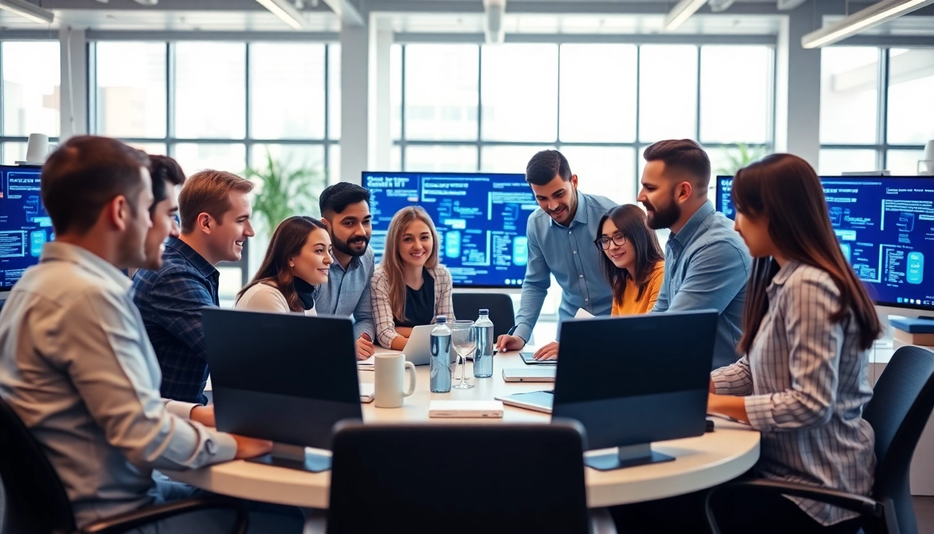 Team collaboration showcasing IT Companies in a modern office setting.