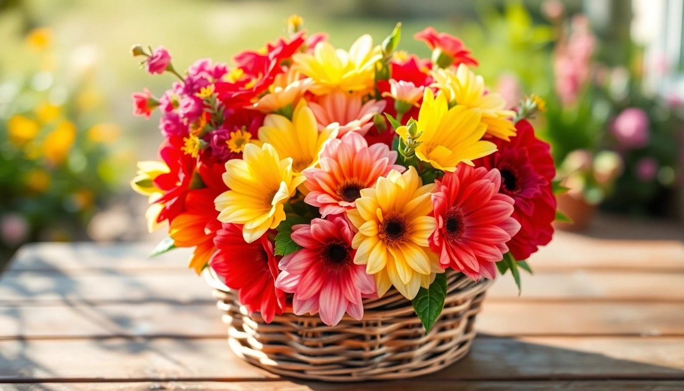Beautiful arrangement showcasing Flower Delivery South Morang with fresh seasonal blooms in a rustic basket.